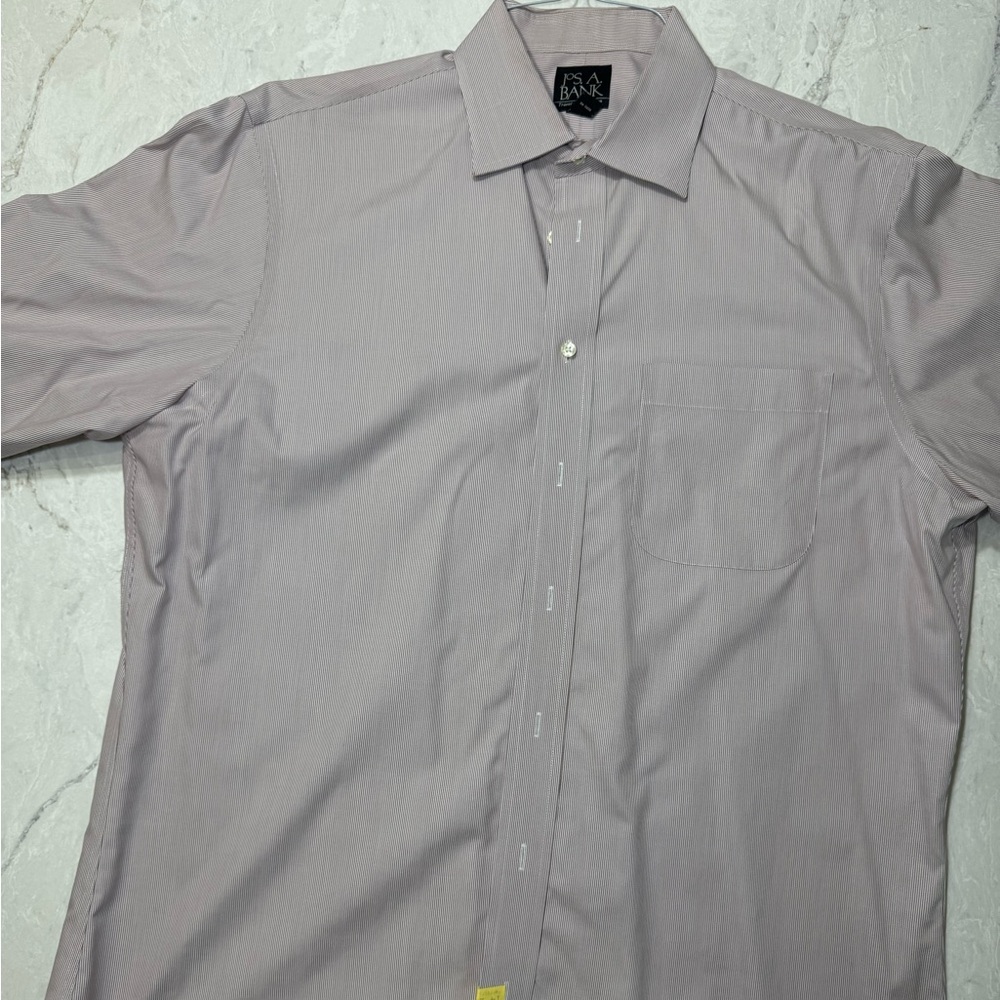Jos. A. Bank Plum stripe Men's Dress Shirt with Point Collar